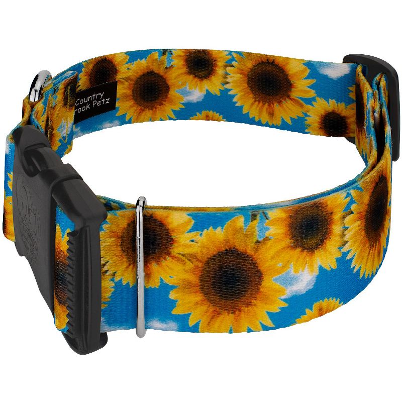 Country Brook Petz 1 1/2 Inch Deluxe Sunflowers Dog Collar, 3 of 7
