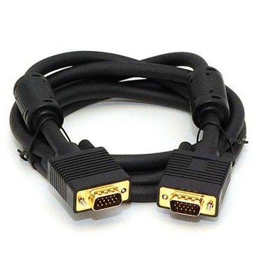 Monoprice Super VGA Monitor Cable - 6 Feet - Black | Male to Male with Ferrite Cores (Gold Plated)