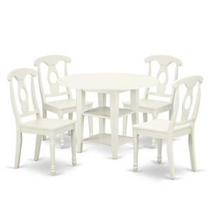 Victorian Dining Set 5Pc Round Table & 4 Chairs 20-42 Inch Extendable - 1 of 4