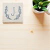 Personalization Mall Farmhouse Floral Personalized Letter Tumbled Stone Coaster Set - 4 of 4