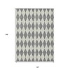 Gray And Ivory Geometric Washable Indoor Outdoor Area Rug - 3 of 4