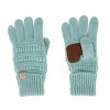 C.C Kids' One Size Fits Most Solid Cable Knit Touchscreen Gloves - 2 of 3