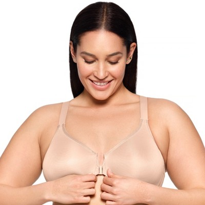 Glamorise Womens WonderWire Front-Closure Posture Back Underwire Bra 9265 Café 38D
