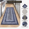 Modern Geometric Bordered Area Rug Non Slip Non Shedding Rug Soft Low Pile Floor Carpet Washable Thin Rug, Contemporary Distressed Rug - 2 of 4
