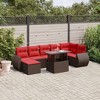 vidaXL 8 Piece Garden Sofa Set with Cushions Brown Poly Rattan - Brown without storage - 2 of 4