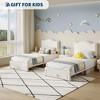 Upholstered Twin Bed Frame with Storage Drawer & Scallop Headboard, Princess Twin Size Platform Bed Frames for Kids Girls - 2 of 4