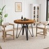 Christopher Knight Home Wyatt 3pc Upholstered Wood and Metal Bar Height Dining Set Nature - 2 of 4
