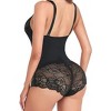 Women's Lace Bodysuit Shapewear Adjustable Straps Crotch Hooks Tummy Control - 2 of 4