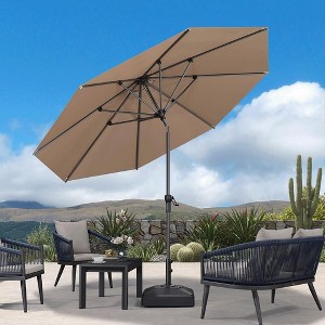 PURPLE LEAF Patio Umbrella Outdoor Table Umbrella Aluminum Frame Market Umbrella Sun Umbrella with 8 Sturdy Ribs - 1 of 4