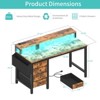 Itopfox Reversible Gaming Desk with LED Lights and Power Outlets, Home Office Desk with Monitor Stand, Computer Desk with Fabric Drawers - 3 of 4