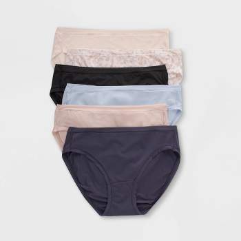 Hanes Premium Women's 4pk Bikini Underwear Briefs - Beige/pink