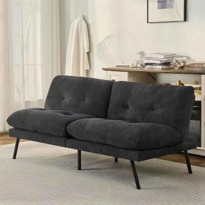 Dyonery 72 "Convertible cushion sofa bed, movable cushions, adjustable back, plush fabric cushion sofa, modern folding sofa, living room