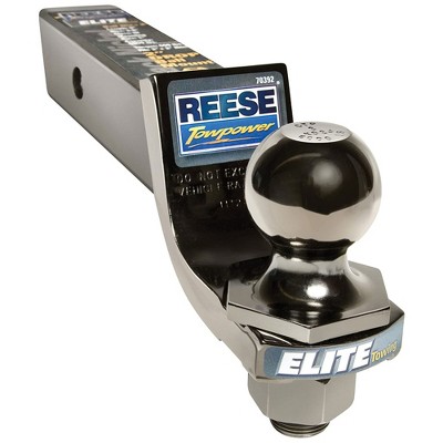 Reese Towpower 7039200 Elite Interlock 2 Inch Class III Trailer Hitch Ball and Ball Mount Set, 6,000 Pound Gross Tow Weight, Black Nickel Finish