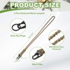 Unique Bargains Braided Soft Keychain ID Badges Lanyard with Metal Ring 2 Pcs - 2 of 4