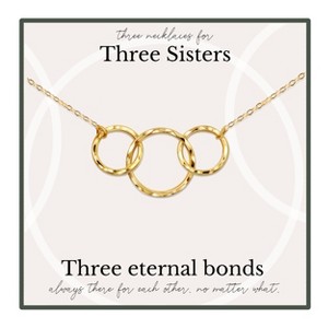 HOPE LOVE SHINE 3 Sisters Necklace – 3 Rings for 3 sisters, Jewelry Gift for Sister Trio Gold Silver - 1 of 1