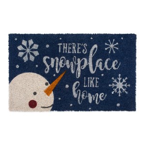 Design Imports Christmas Natural Coir Fiber Doormat, Non-Slip PVC Backing, Snowplace Like Home - 1 of 4