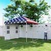 10' x 10' Pop Up Canopy Tent w/ Sidewall, Height Adjustable Instant Sun Shelter w/ Storage Pockets - 3 of 4