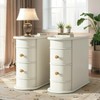 Wood 2-Drawer End Table, Narrow Side Table Slim Nightstand with Storage Bedside Accent Tables, No Assembly Required, Finished Back - 2 of 4