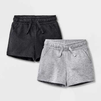 Toddler 2pk Knit Shorts - Cat & Jack™ Black/Gray