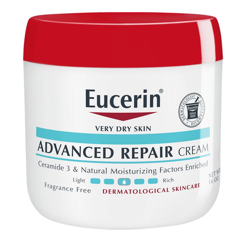 Eucerin Advanced Repair Fragrance Free Body Cream for Dry Skin Unscented - 16oz, 1 of 17