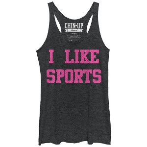 Women's CHIN UP I Like Sports Racerback Tank Top - 1 of 3