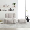 CAVINAS Fluffy Bean Bag Chair, Lazy Sofa Chair with Memory Foam and Ottoman, for Living Room, Bedroom, Apartment, Light Gray - 2 of 4