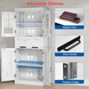 67" Tall Kitchen Pantry Cabinet, Freestanding Bathroom Cabinet, Wooden Cupboard with Drawer and Adjustable Shelves, Coffee Bar Floor Cabinet - 4 of 4