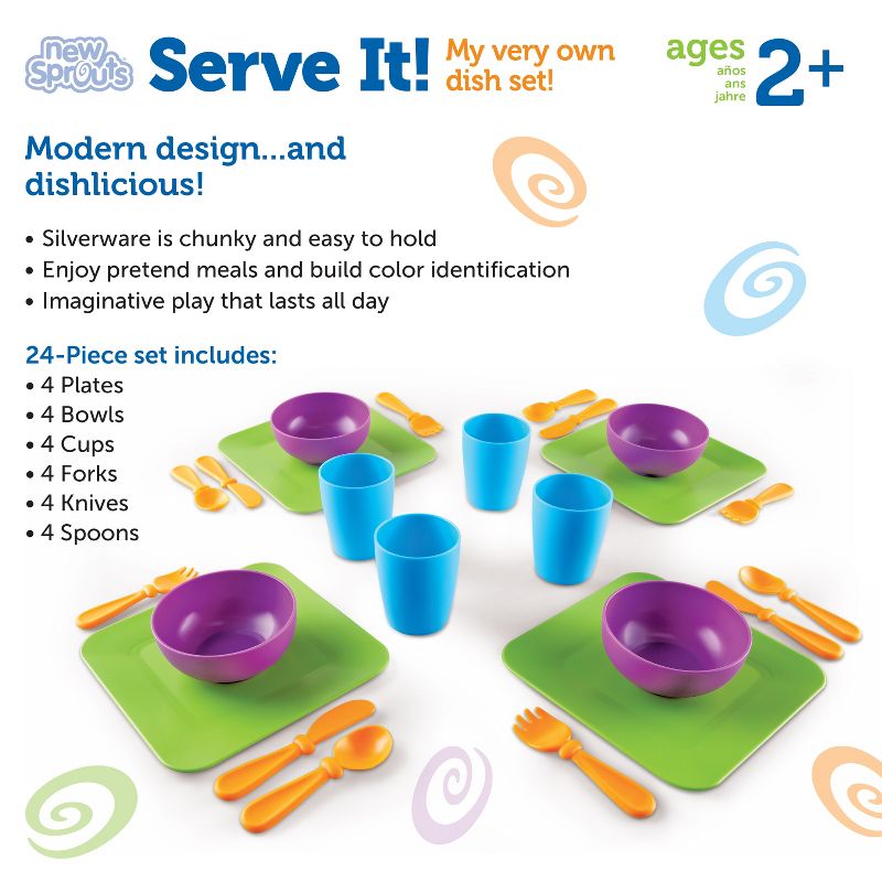 Learning Resources New Sprouts Serve It! Dish Set, 24 Pieces, Ages 2+, 5 of 7