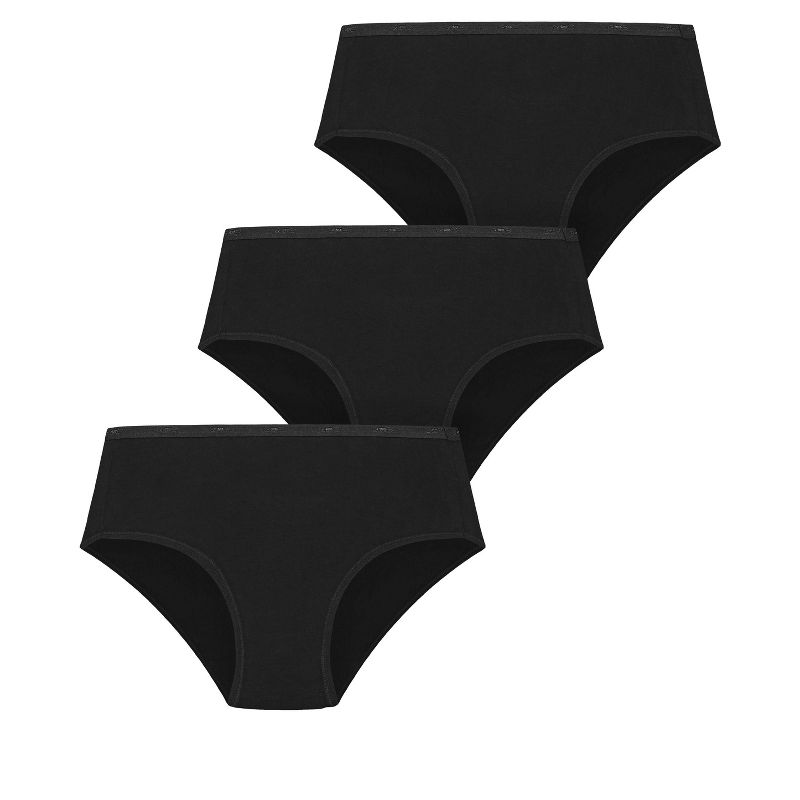 Women's Plus Size Basic Modern Brief 3 Pack- black | AVENUE, 3 of 3