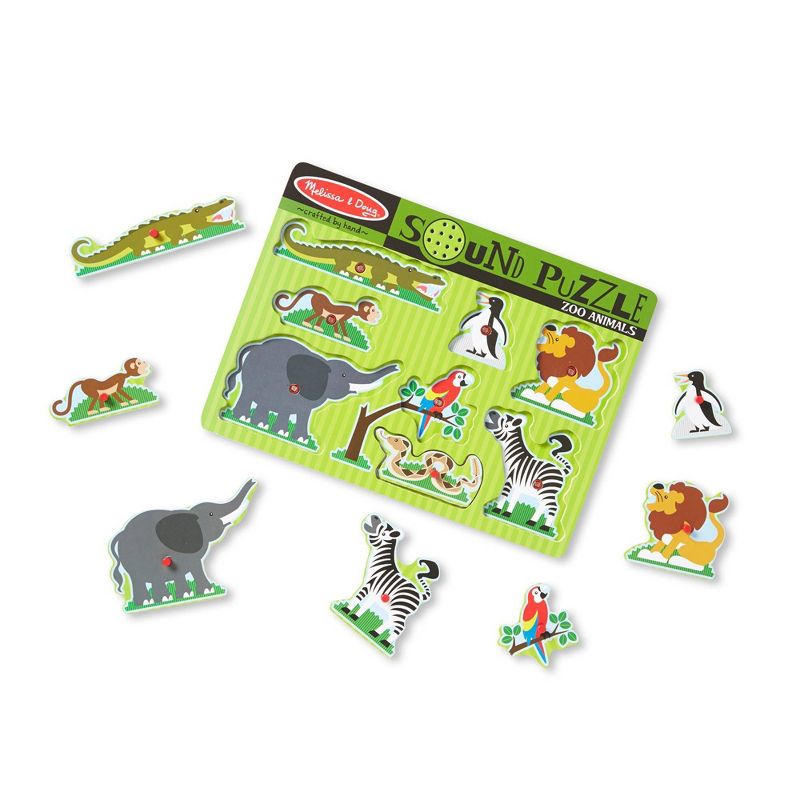 Melissa And Doug Zoo Animals Wooden Peg Sound Puzzle 8pc, 5 of 11