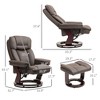 Swivel Recliner with Ottoman, PU Leather Reclining Chair with Footrest, for Living Room, Bedroom - 3 of 4