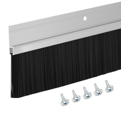 Unique Bargains Aluminum Nylon Door Brush Bottom Sweeps 35.46" x 3.07" Silver 1 Pc