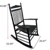 FONTOI Wooden Rocking Chair Porch, Wood Rocker Chairs with High Back, Widen Seat and Armrests for Home Garden, Black, 20.67"*44.88"*33.94" - 2 of 4