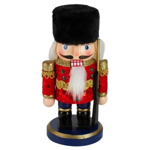 Northlight 7.25" Red and Blue Chubby Wooden Christmas Nutcracker Soldier with Rifle - 1 of 4