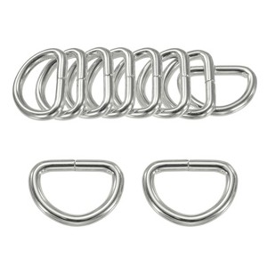 Unique Bargains Durable Multipurpose Iron Non-Welded Dee Rings Metal Buckle for Purse 10 Pcs - 1 of 4