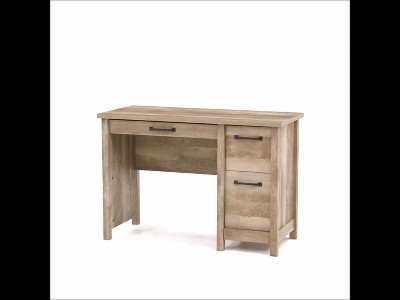 Rustic-Inspired Lintel Oak Finish Writing Desk with Drawer and Filing Cabinet