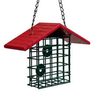 JCS Wildlife Single Suet Cage with Poly Lumber Roof - 1 of 4