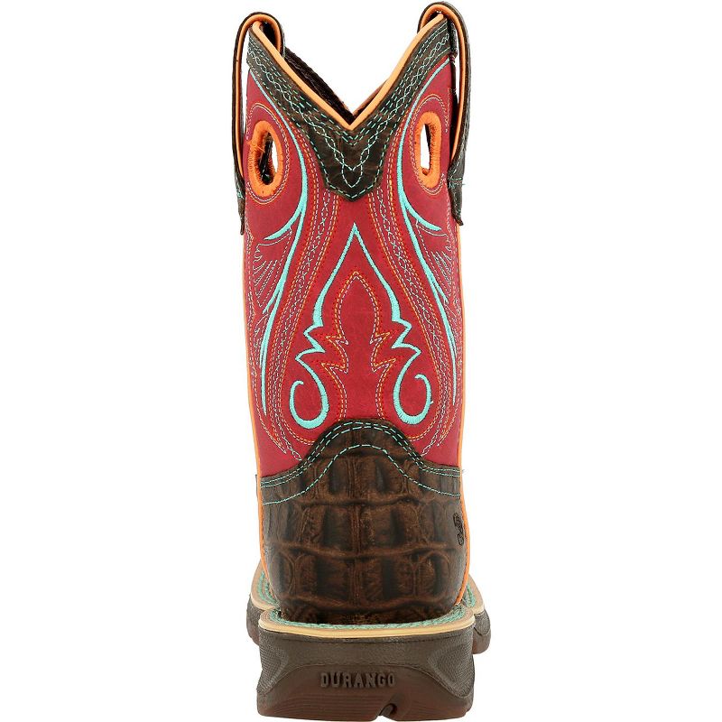 Lil' Rebel by Durango Kids Gator Emboss Red Western Boot, DBT0233, Red, 4 of 8
