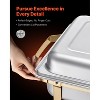 VEVOR Chafing Dish Buffet Set, 8 Qt 4 Pack, Stainless Steel Chafer with 2 Full Size and 4 Half Size Pans, Rectangle Catering Warmer Server, Silver - 4 of 4