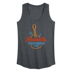 Women's - Instant Message - Nashville Neon Sign Graphic Racerback Tank - 1 of 4