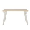 Roundhill Furniture Alwynn Contemporary Rectangular Dining Table, White and Natural Wood - 2 of 4
