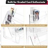 Rbied Trading Card Display Stand, Vertical Holder for Baseball Basketball Sports Graded Card Display Stand Tabletop, Snap-On Assembly(5 Tier, 1 Pack) - 4 of 4