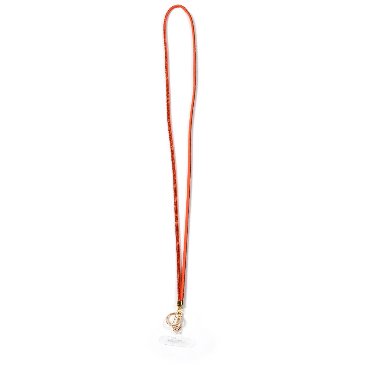 Pavilion Gift Company - Orange Crossbody - Soft Gemmed Phone Lanyard - Cell Phone Accessories