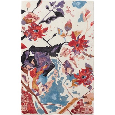 Dafney Transitional Floral & Botanical Red/Blue/Purple Area Rug