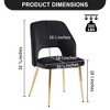NicBex Dining Chair Set of 4 Modern Velvet Fabric Kitchen Chairs with Curved Backrest for Dining Room - 3 of 4
