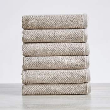 Great Bay Home Cotton Waffle Weave Quick-Dry Towel Set (Hand Towel  (4-Pack), Oatmeal) 