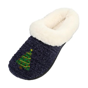 Roxoni Women’s Cozy Faux Fur Slippers with Indoor Outdoor Sole – Festive Holiday Custom Gift Footwear - 1 of 4