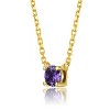 Guili Sterling Silver Necklace with 14K Gold Plating and Birthstone Solitaire – Available in Stunning Gemstone Colors for Personalization - 3 of 3