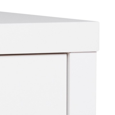 Eleganza White 5-Drawer Glam Chest with Diamond Cut Chrome Knobs