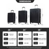 NAYSAYE Bag and Luggage Set 9 Piece Hardshell Carry On Luggage Set with TSA Lock and Storage Bags for Travel, Black, 21.08"*12.42"*31.51" - 3 of 4